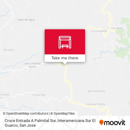 Cruce Entrada A Palmital Sur, Interamericana Sur El Guarco map