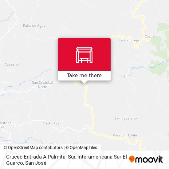 Crucec Entrada A Palmital Sur, Interamericana Sur El Guarco map