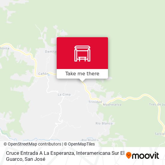 Cruce Entrada A La Esperanza, Interamericana Sur El Guarco map