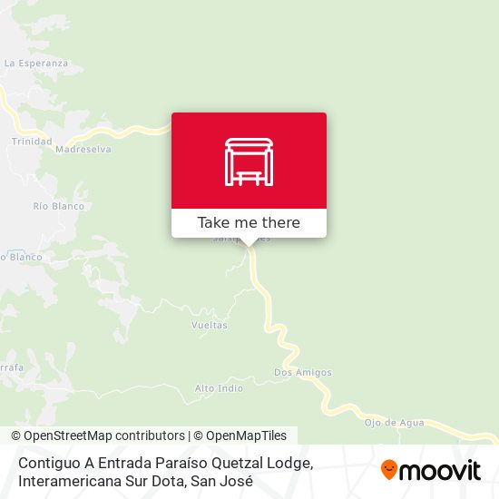 Contiguo A Entrada Paraíso Quetzal Lodge, Interamericana Sur Dota map