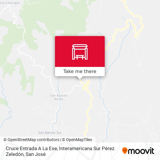 Cruce Entrada A La Ese, Interamericana Sur Pérez Zeledón map