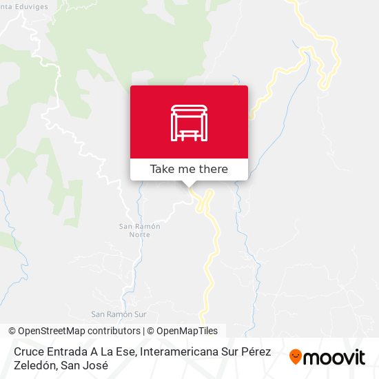 Cruce Entrada A La Ese, Interamericana Sur Pérez Zeledón map