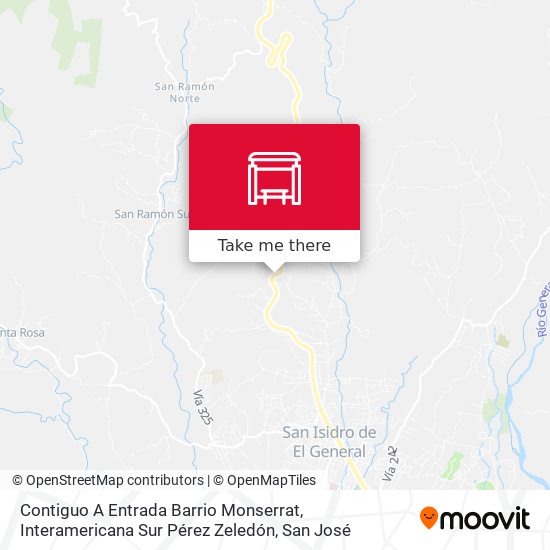 Contiguo A Entrada Barrio Monserrat, Interamericana Sur Pérez Zeledón map