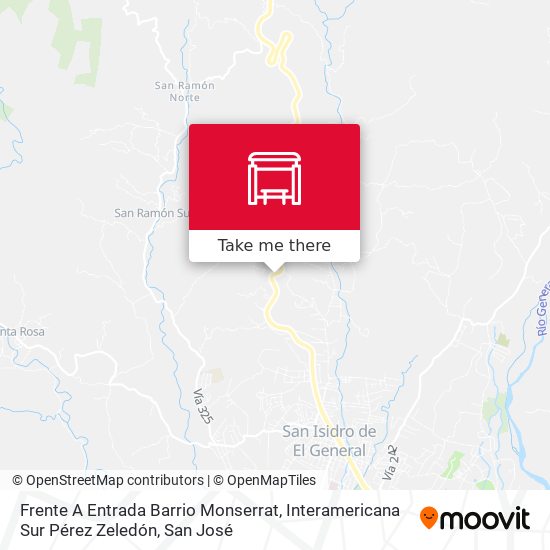 Frente A Entrada Barrio Monserrat, Interamericana Sur Pérez Zeledón map