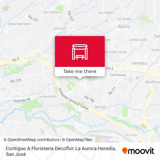Contiguo A Floristería Decoflor, La Aurora Heredia map