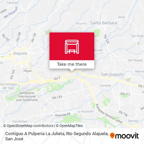 Contiguo A Pulperia La Julieta, Río Segundo Alajuela map