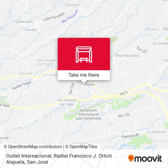 Outlet Internacional, Radial Francisco J. Orlich Alajuela map