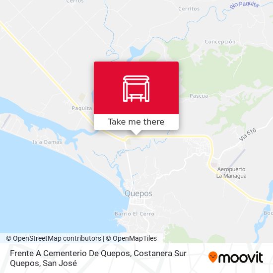 Mapa de Frente A Cementerio De Quepos, Costanera Sur Quepos