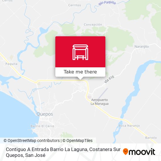 Contiguo A Entrada Barrio La Laguna, Costanera Sur Quepos map
