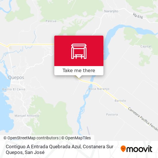 Contiguo A Entrada Quebrada Azul, Costanera Sur Quepos map