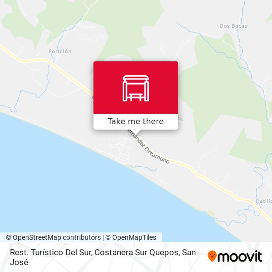 Mapa de Rest. Turístico Del Sur, Costanera Sur Quepos