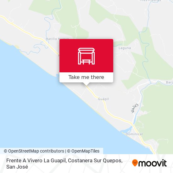 Frente A Vivero La Guapil, Costanera Sur Quepos map