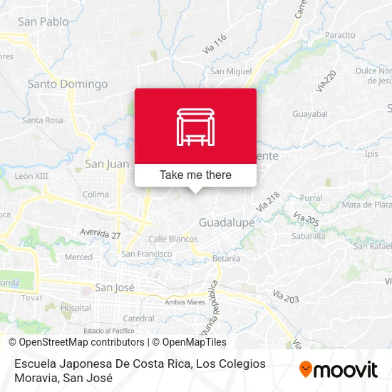 Escuela Japonesa De Costa Rica, Los Colegios Moravia map