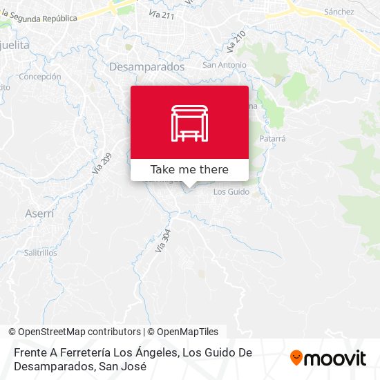 Frente A Ferretería Los Ángeles, Los Guido De Desamparados map