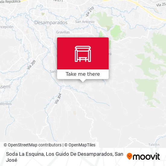 Soda La Esquina, Los Guido De Desamparados map