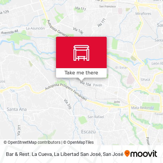 Bar & Rest. La Cueva, La Libertad San José map