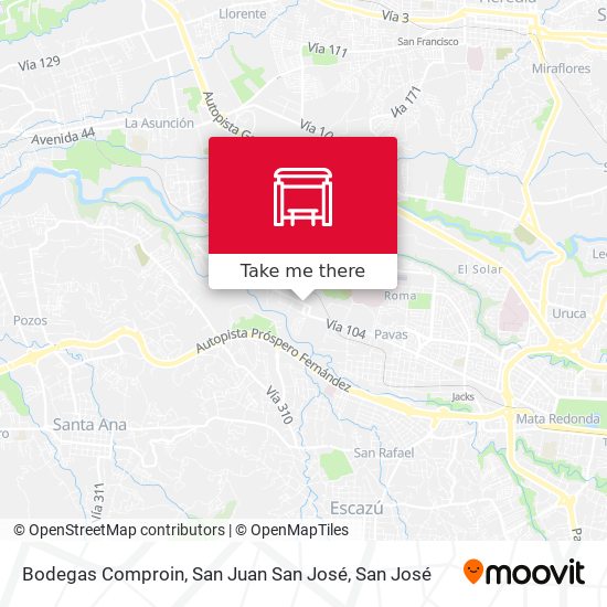 Bodegas Comproin, San Juan San José map