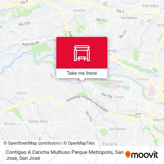 Contiguo A Cancha Multiuso Parque Metropolis, San José map