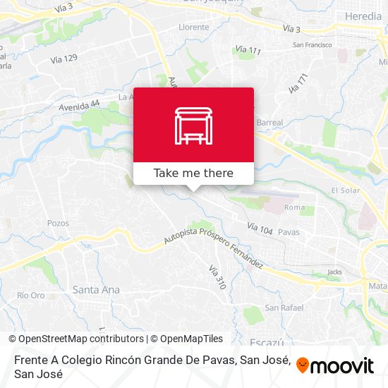 Frente A Colegio Rincón Grande De Pavas, San José map