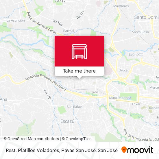 Rest. Platillos Voladores, Pavas San José map
