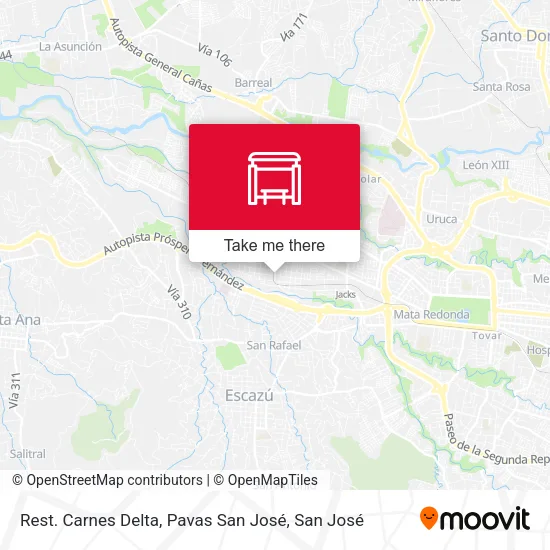 Mapa de Rest. Carnes Delta, Pavas San José
