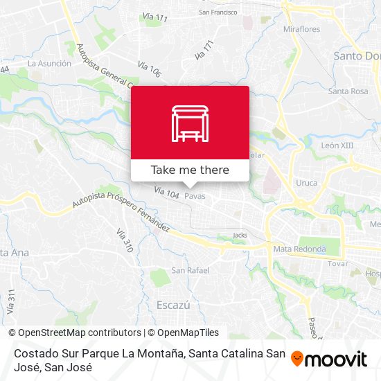 Costado Sur Parque La Montaña, Santa Catalina San José map