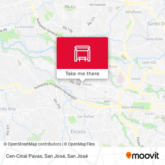 Cen-Cinai Pavas, San José map