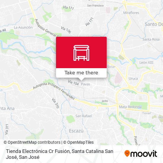 Mapa de Tienda Electrónica Cr Fusión, Santa Catalina San José