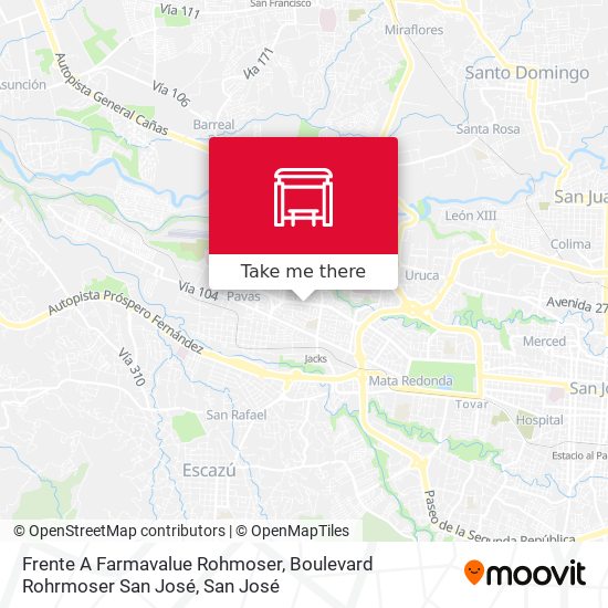 Frente A Farmavalue Rohmoser, Boulevard Rohrmoser San José map