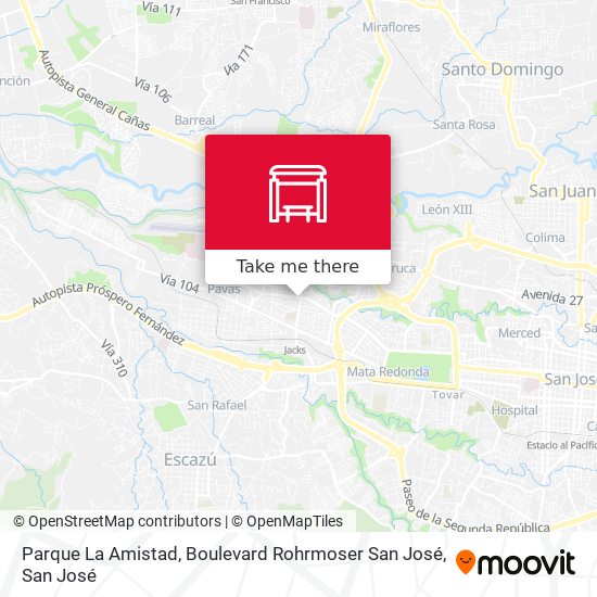 Parque La Amistad, Boulevard Rohrmoser San José map