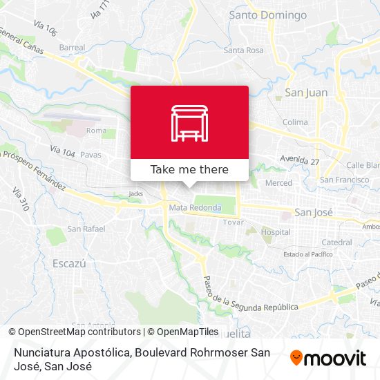 Mapa de Nunciatura Apostólica, Boulevard Rohrmoser San José