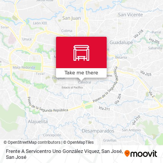 Frente A Servicentro Uno González Víquez, San José map