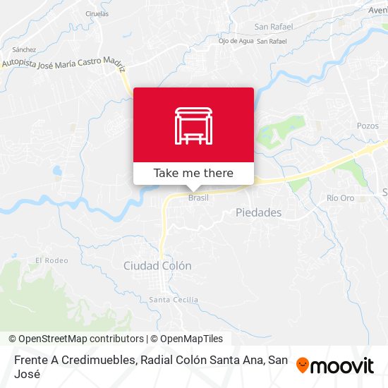 Frente A Credimuebles, Radial Colón Santa Ana map