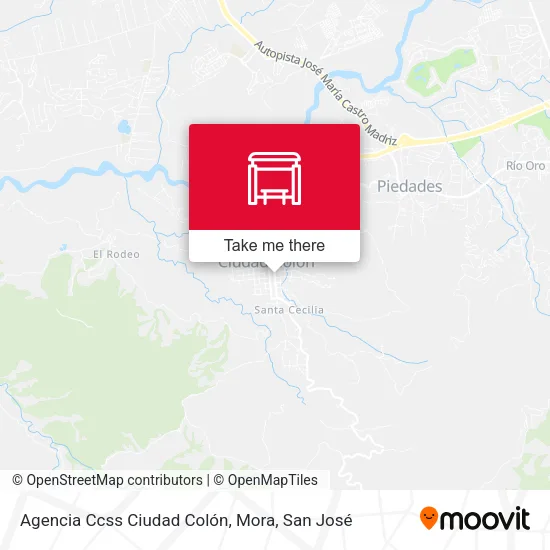 Agencia Ccss Ciudad Colón, Mora map