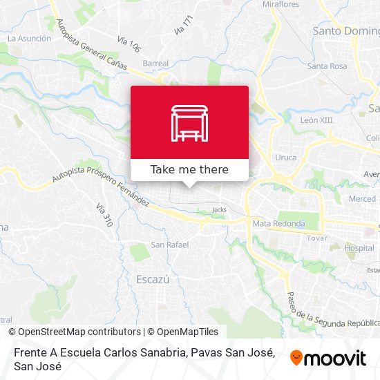 Frente A Escuela Carlos Sanabria, Pavas San José map