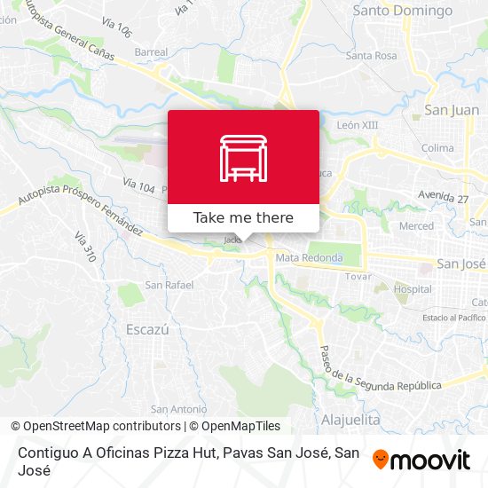 Mapa de Contiguo A Oficinas Pizza Hut, Pavas San José