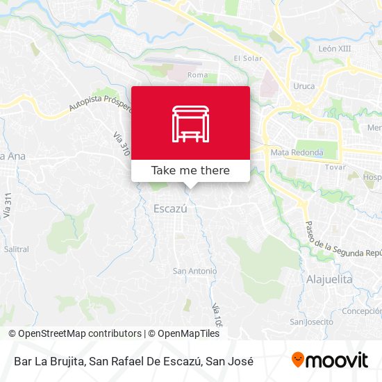 Mapa de Bar La Brujita, San Rafael De Escazú