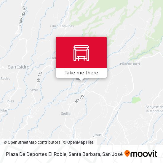 Mapa de Plaza De Deportes El Roble, Santa Barbara