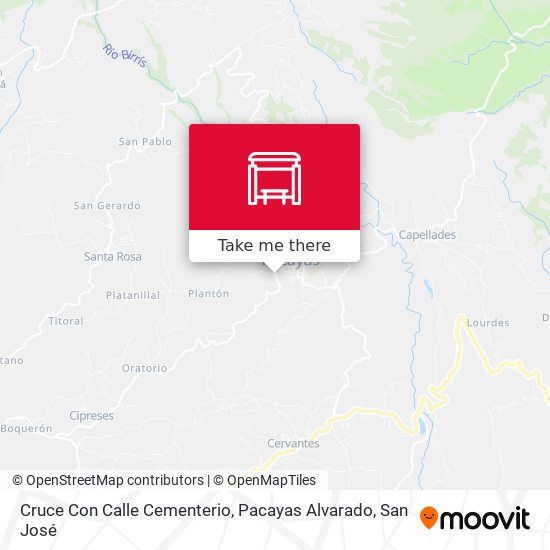 Cruce Con Calle Cementerio, Pacayas Alvarado map