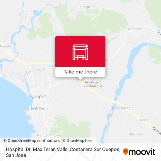 Mapa de Hospital Dr. Max Terán Valls, Costanera Sur Quepos