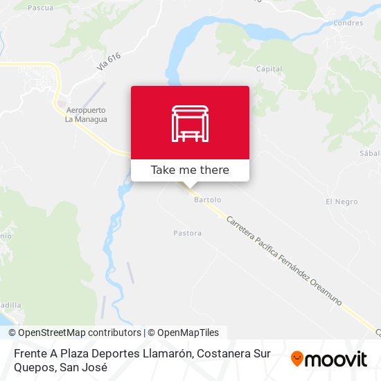 Frente A Plaza Deportes Llamarón, Costanera Sur Quepos map