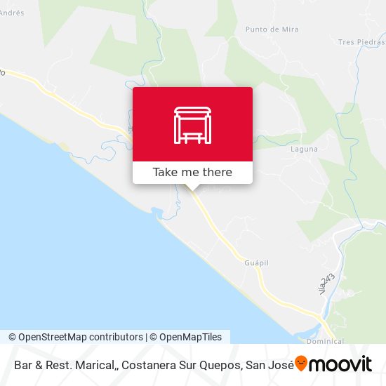 Mapa de Bar & Rest. Marical,, Costanera Sur Quepos