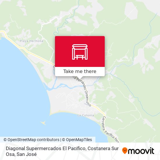 Mapa de Diagonal Supermercados El Pacífico, Costanera Sur Osa