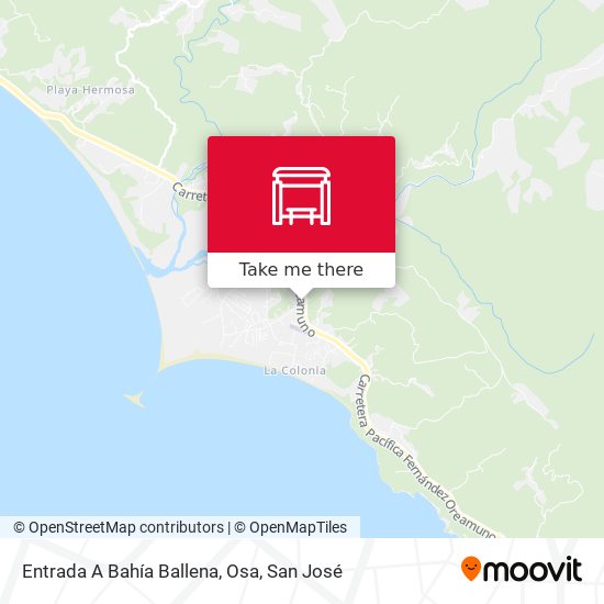 Mapa de Entrada A Bahía Ballena, Osa