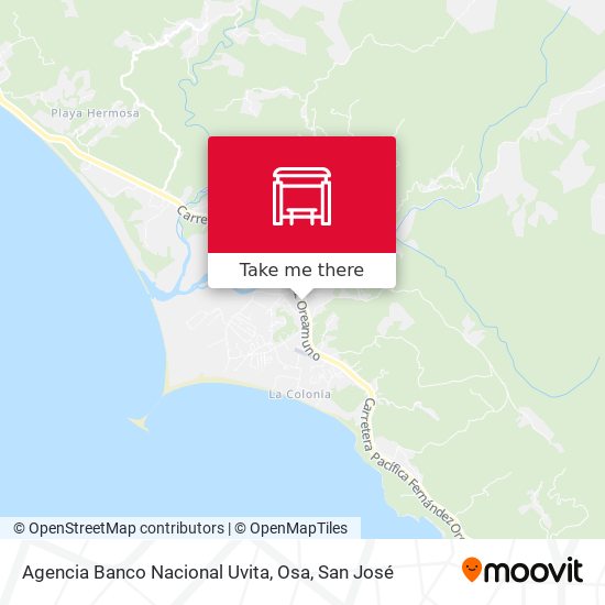 Agencia Banco Nacional Uvita, Osa map