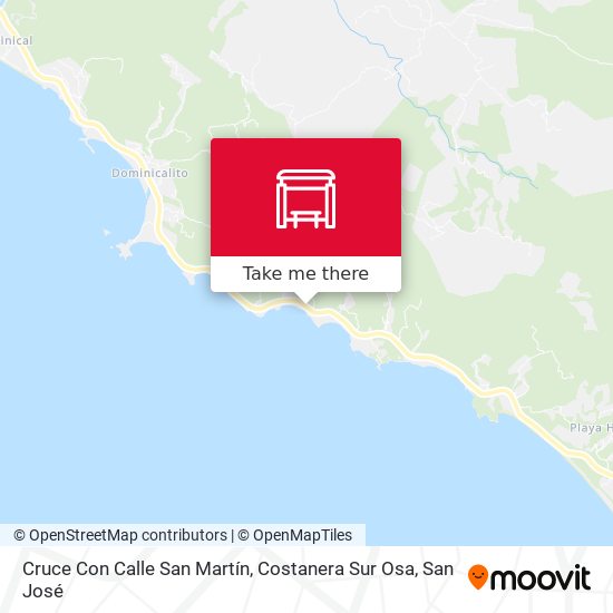 Cruce Con Calle San Martín, Costanera Sur Osa map
