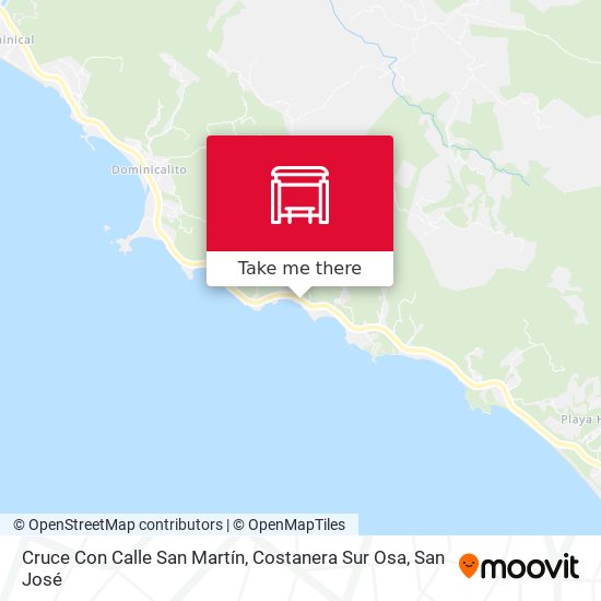 Cruce Con Calle San Martín, Costanera Sur Osa map