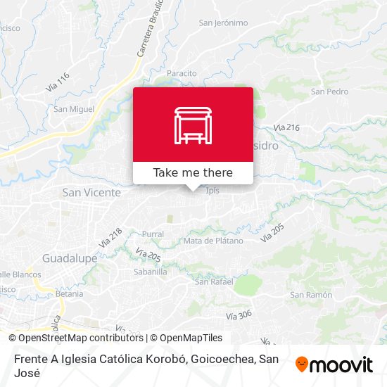 Frente A Iglesia Católica Korobó, Goicoechea map