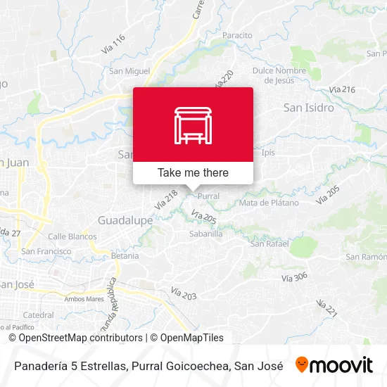 Mapa de Panadería 5 Estrellas, Purral Goicoechea