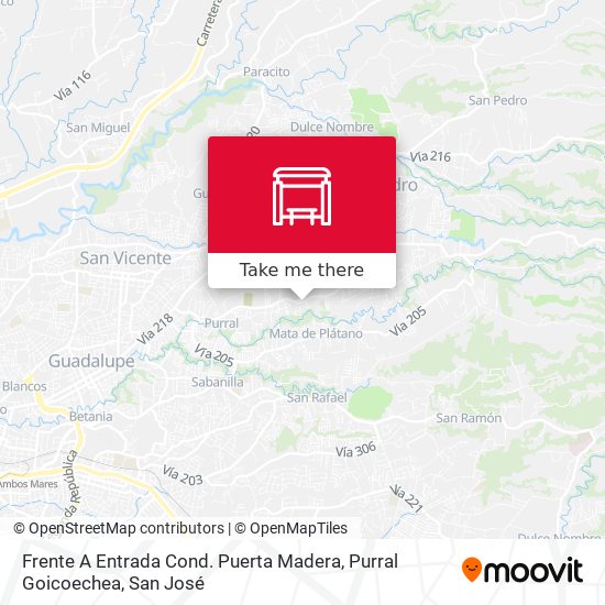 Frente A Entrada Cond. Puerta Madera, Purral Goicoechea map